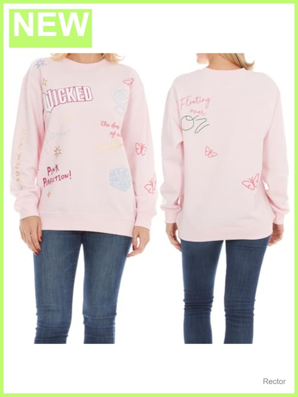 Wicked Glinda Crewneck Sweatshirt Embroidered Chenille Patch